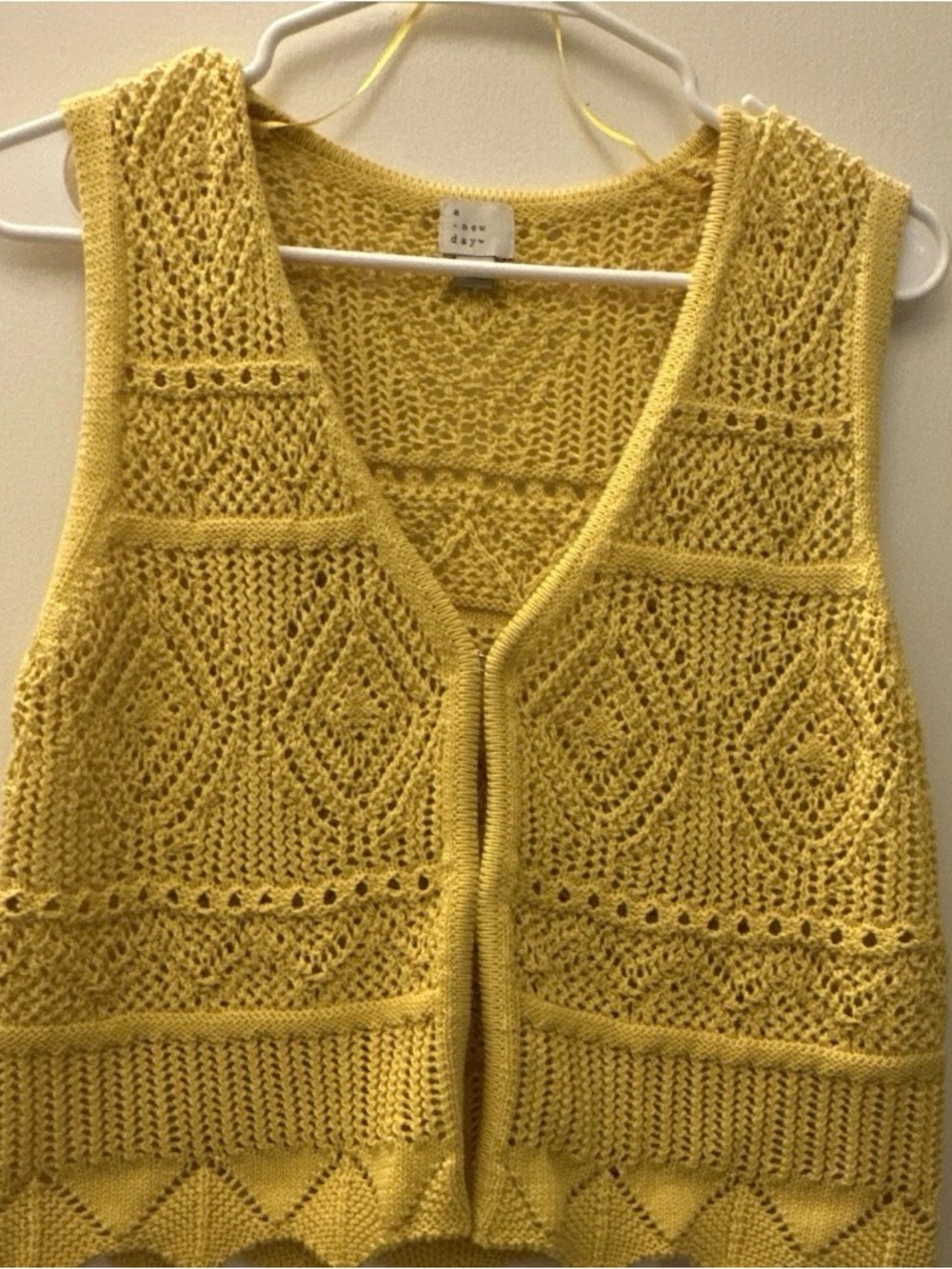 Y2K a new day Yellow Crochet Knit Vest & Short bundle Cute